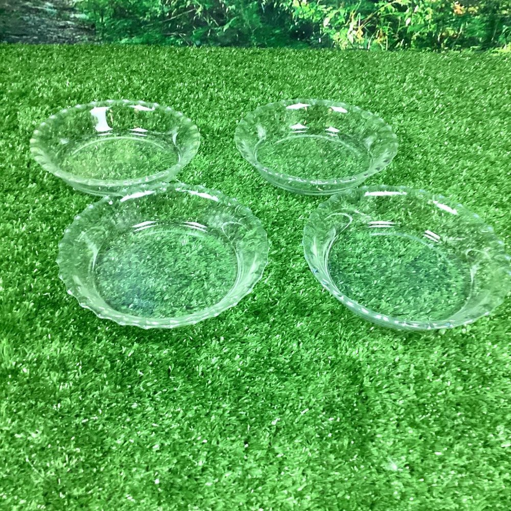Vintage Pyrex Clear Glass 6" #206 Tart Dishes (4)